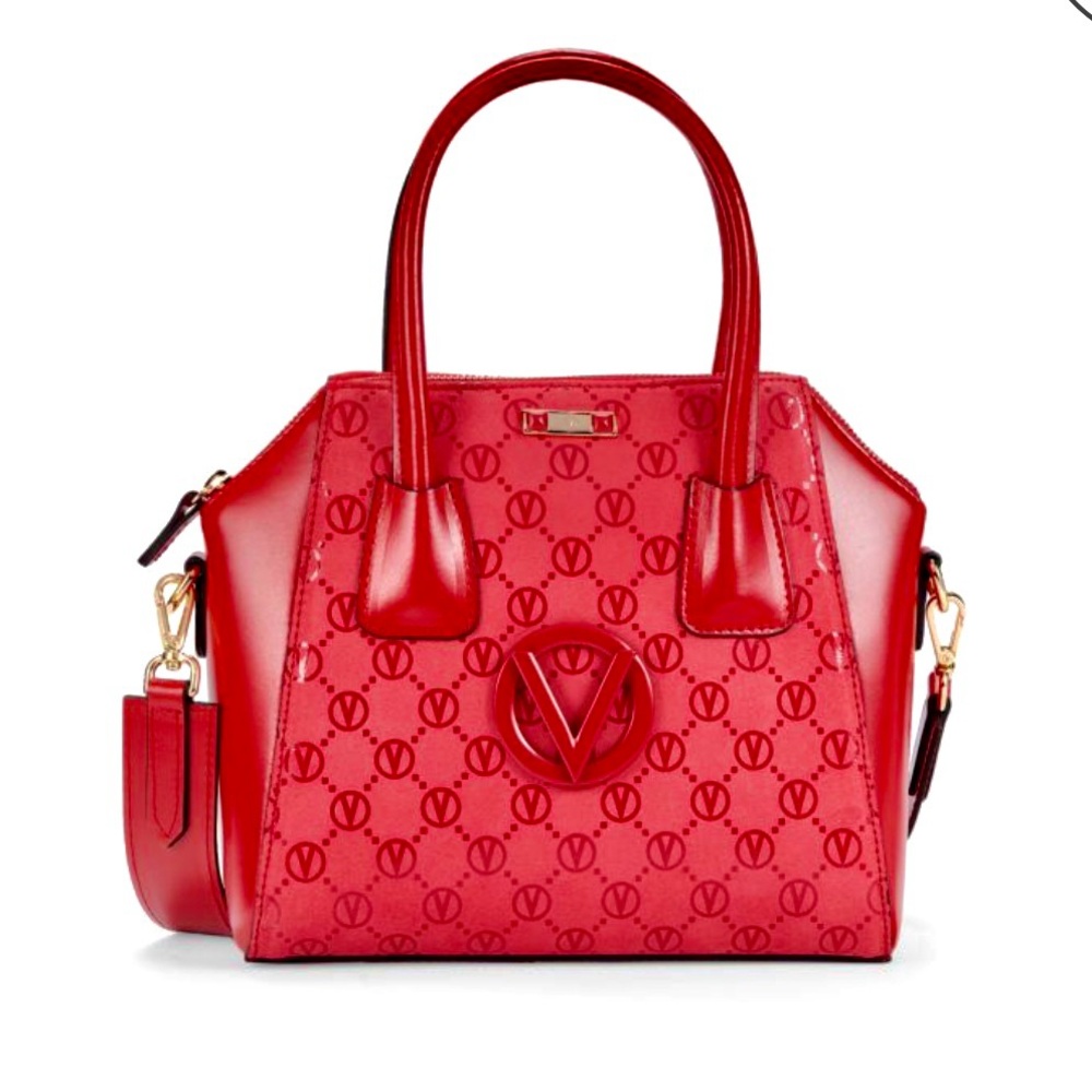 Valentino Red Mimi Monogram Leather Shoulder Bag